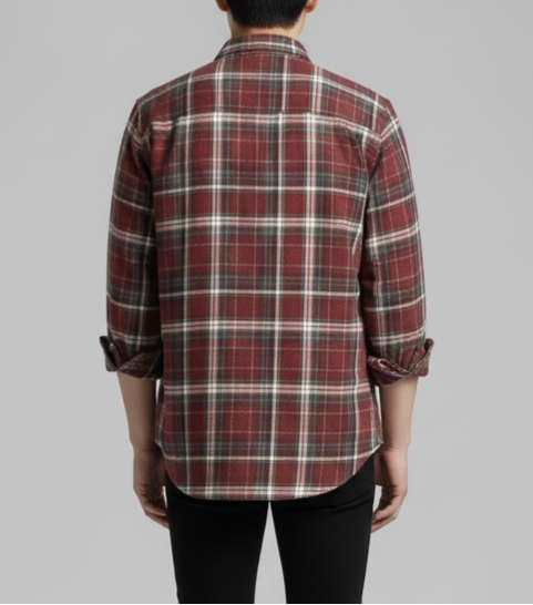 Urban Plaid Flannel Shirt Brick