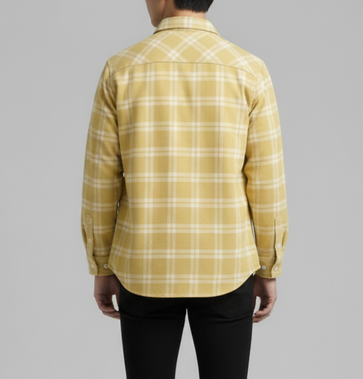 Mustard Yellow & White Premium Check Shirt – S to XXL (Soft Flannel Look)