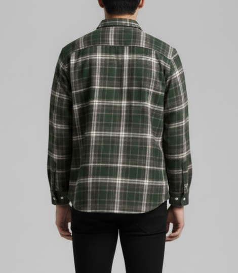 Urban Plaid Flannel Shirt Green