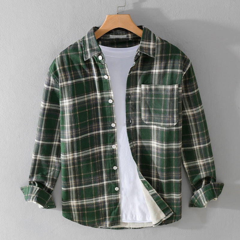 Urban Plaid Flannel Shirt Green